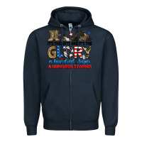 Navy it's the guts and it's the glory a hundred stories Zipper Hoodie - RanaPortraitStore