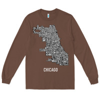 Chestnut chicago typography neighborhood map Long Sleeve Tee - artisFamous