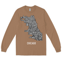 Toasted Coconut chicago typography neighborhood map Long Sleeve Tee - artisFamous
