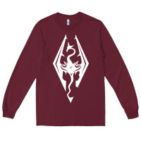 Burgundy skyrim elder Long Sleeve Tee - artisFamous