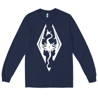 Navy skyrim elder Long Sleeve Tee - artisFamous