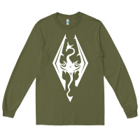 Army Green skyrim elder Long Sleeve Tee - artisFamous