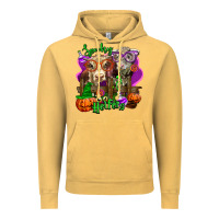 Vintage Mustard spooky halloween cows Vintage Hoodie - LillyAllenDesigns