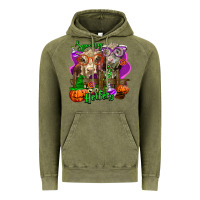 Vintage Olive spooky halloween cows Vintage Hoodie - LillyAllenDesigns