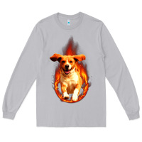 Moon Dust Dog In Fire Long Sleeve Tee - artisFamous