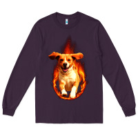 Plum Dog In Fire Long Sleeve Tee - artisFamous