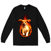 Black Dog In Fire Long Sleeve Tee - artisFamous