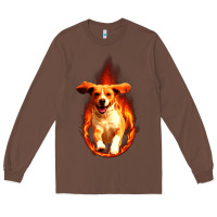 Chestnut Dog In Fire Long Sleeve Tee - artisFamous