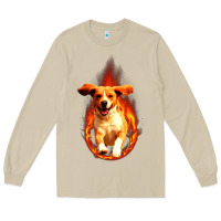 Mushroom Dog In Fire Long Sleeve Tee - artisFamous