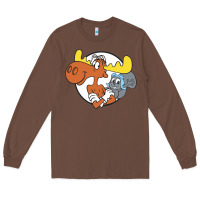Chestnut Vintage Rocky And Bullwinkle Long Sleeve Tee - artisFamous