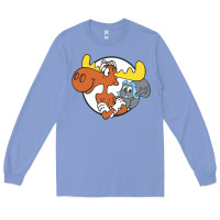 Colony Blue Vintage Rocky And Bullwinkle Long Sleeve Tee - artisFamous