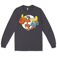 Smoke Vintage Rocky And Bullwinkle Long Sleeve Tee - artisFamous