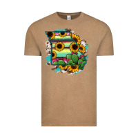 Vintage Coffee Missouri Map Sunflower Cactus Serape Vintage Tee - RanaPortraitStore