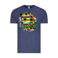 Vintage Denim Missouri Map Sunflower Cactus Serape Vintage Tee - RanaPortraitStore