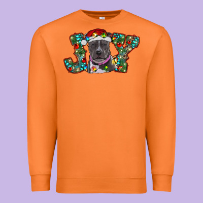 Christmas Pitbull Joy Premium Sweatshirt Designed By Ranaportraitstore