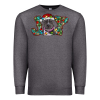 Charcoal Heather Christmas Pitbull Joy Premium Sweatshirt - RanaPortraitStore