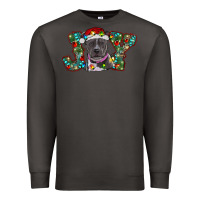Smoke Christmas Pitbull Joy Premium Sweatshirt - RanaPortraitStore