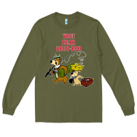 Army Green yogi bear & boo boo Long Sleeve Tee - artisFamous