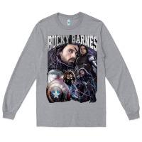 Heather Grey bucky barnes a hero Long Sleeve Tee - artisFamous