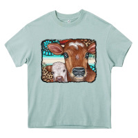 Arona Cows Serape Leopard Gemstone Heavy Core Tee - CowCowDesign