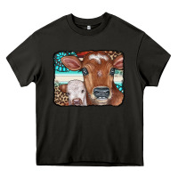 Asphalt Cows Serape Leopard Gemstone Heavy Core Tee - CowCowDesign