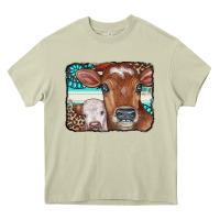 Mossy Cows Serape Leopard Gemstone Heavy Core Tee - CowCowDesign