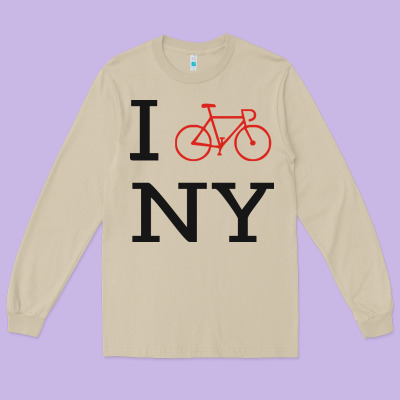 I Bike Ny Funny Bike Long Sleeve Tee Designed By Artisfamous