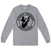 Heather Grey cowboy fast draw association Long Sleeve Tee - artisFamous