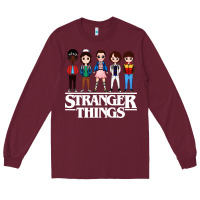 Burgundy stranger kids Long Sleeve Tee - artisFamous
