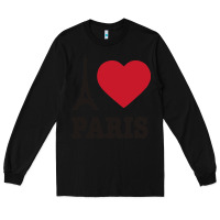 Black i love paris eiffel tower funny Long Sleeve Tee - artisFamous