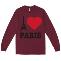 Burgundy i love paris eiffel tower funny Long Sleeve Tee - artisFamous