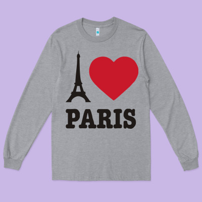 I Love Paris Eiffel Tower Funny Long Sleeve Tee Designed By Artisfamous