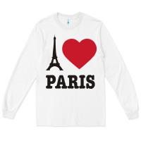 White i love paris eiffel tower funny Long Sleeve Tee - artisFamous