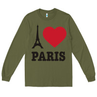Army Green i love paris eiffel tower funny Long Sleeve Tee - artisFamous