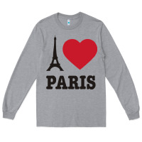 Heather Grey i love paris eiffel tower funny Long Sleeve Tee - artisFamous
