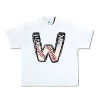 White Baseball Alphabet Urban Heavy Tee - CowhideDigitalArt