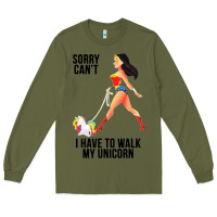 Army Green wonder woman sorry can't Long Sleeve Tee - artisFamous