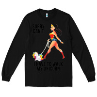Black wonder woman sorry can't Long Sleeve Tee - artisFamous