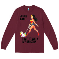 Burgundy wonder woman sorry can't Long Sleeve Tee - artisFamous
