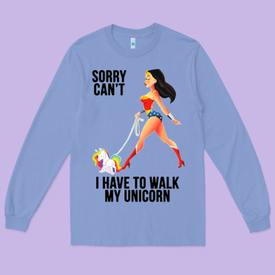 Wonder Woman Sorry Can't Long Sleeve Tee Designed By Artisfamous