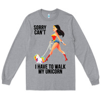 Heather Grey wonder woman sorry can't Long Sleeve Tee - artisFamous
