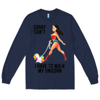 Navy wonder woman sorry can't Long Sleeve Tee - artisFamous