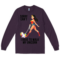 Plum wonder woman sorry can't Long Sleeve Tee - artisFamous