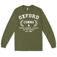 Army Green funny english grammar nerd Long Sleeve Tee - artisFamous