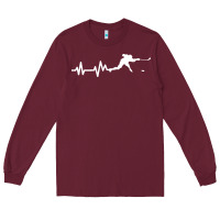 Hockey Player Heartbeat Ice Long Sleeve Tee | Teevron