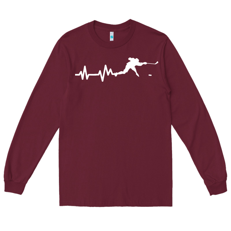 Hockey Player Heartbeat Ice Long Sleeve Tee by artisFamous | Teevron