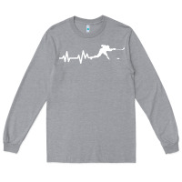 Heather Grey hockey player heartbeat ice Long Sleeve Tee - artisFamous