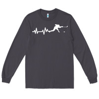 Smoke hockey player heartbeat ice Long Sleeve Tee - artisFamous