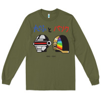 Army Green DAFTPUNK Japanese Long Sleeve Tee - artisFamous