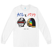 White DAFTPUNK Japanese Long Sleeve Tee - artisFamous